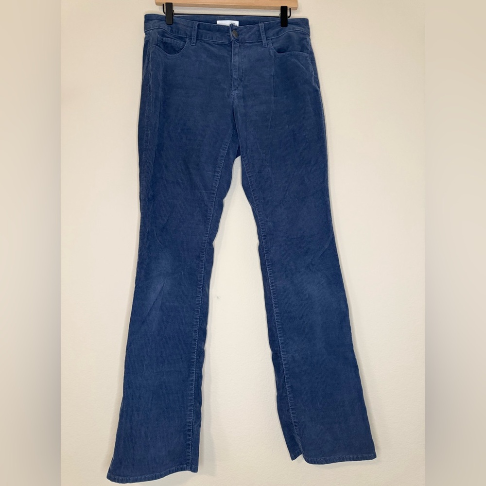 LOFT Blue Corduroy Curvy Boot Cut Trousers